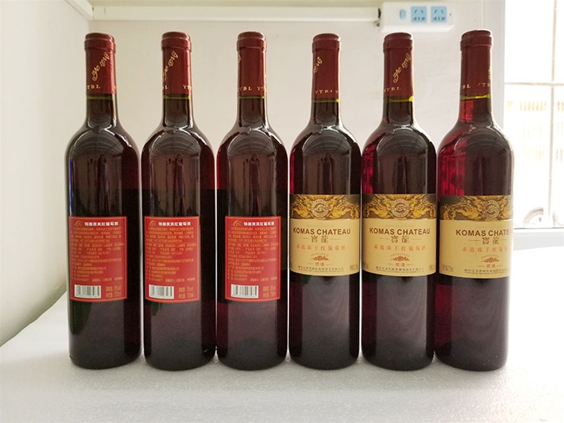 食品饮料红酒葡萄洒圆瓶贴标